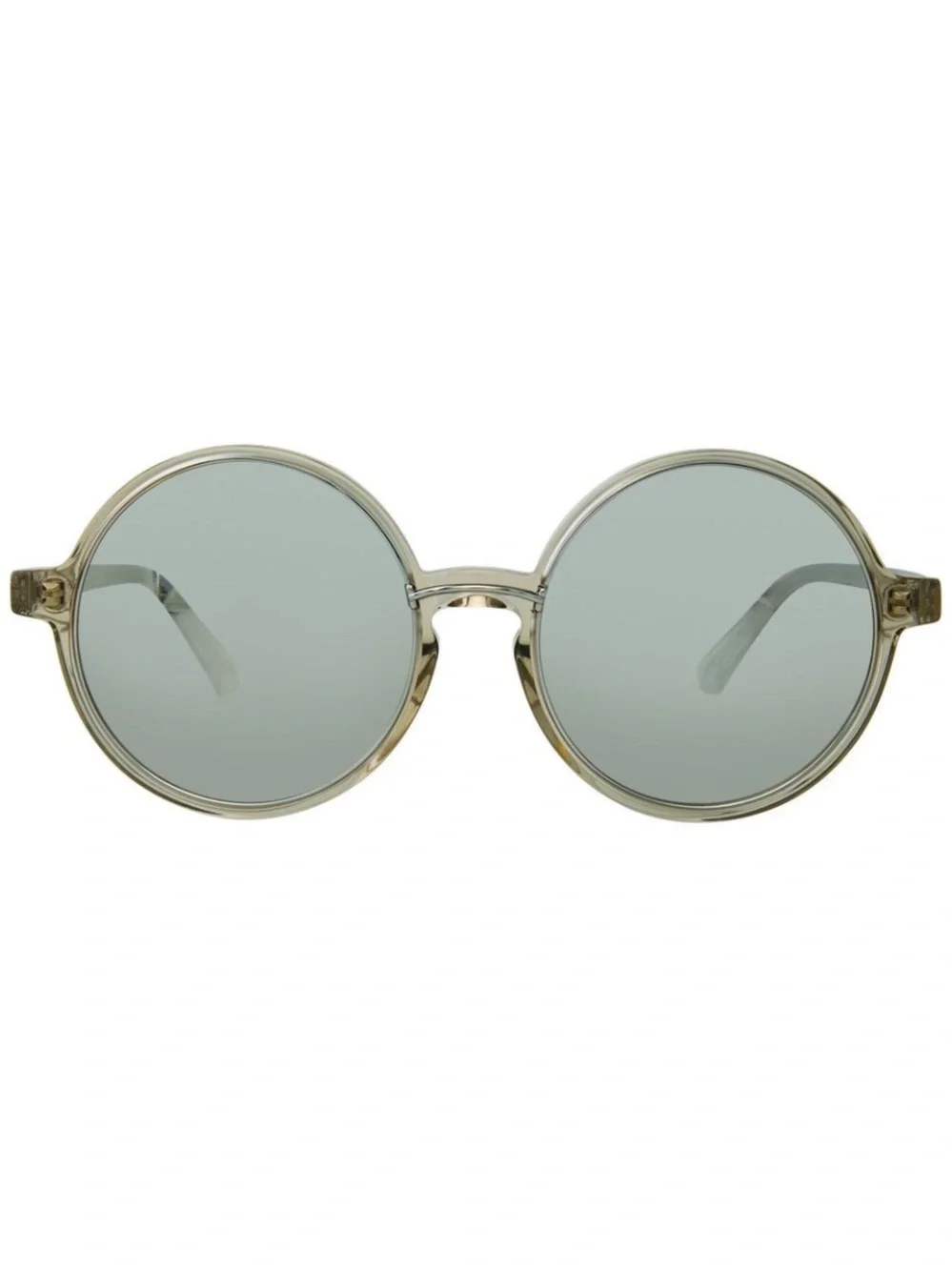 Linda Farrow LFL650 Oversized Round Sunglasses White Gold Titanium Full Set